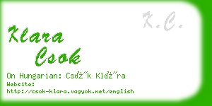 klara csok business card